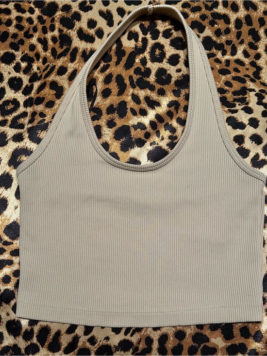H&M Tops - H&M Beige Ribbed Halter Tank